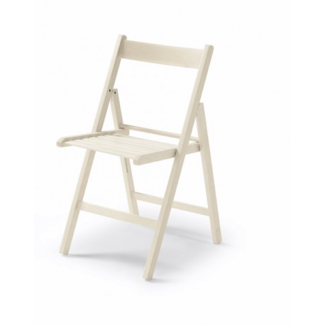 Silla de madera plegable color blanca