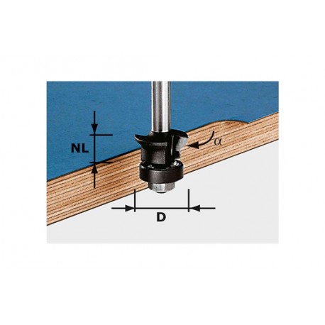 Fresa de bisel y enrasado HW S8 D24/0° +45°