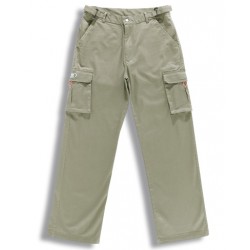 Pantalon Elastico Algodon Y Elastano Color Caqui - 2