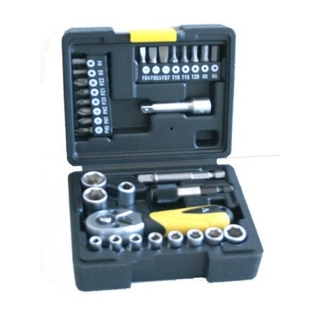 Juego llave vaso 1/4' 72 dientes 31 piezas