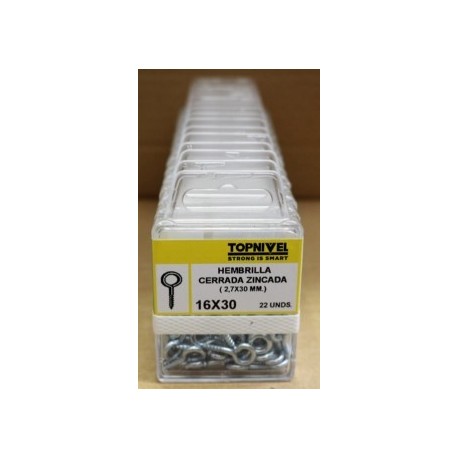 Blister hembrilla fijación cerrada cincado