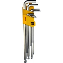 Conjunto llave allen punta/bola 1,5-10mm cromado 8 piezas