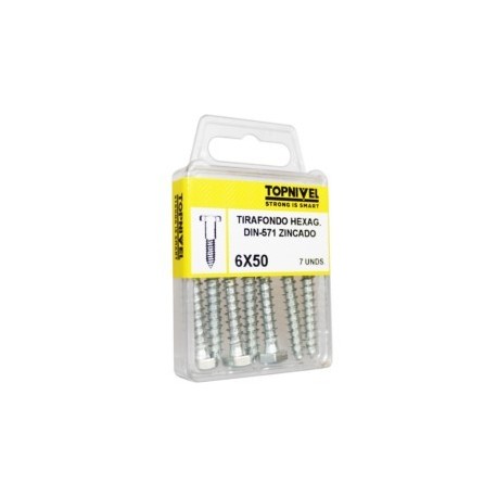 Tornillo barraquero 571 06X50mm cincado 7 piezas