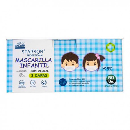 Mascarillas higiénicas infantiles caja 50