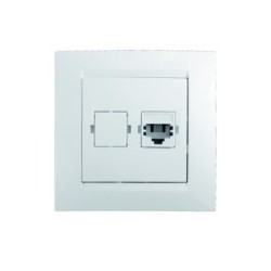 Base Telefono Empotrar Blanco Serie 15