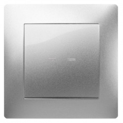 Pulsador 10a-250v aluminio habitat