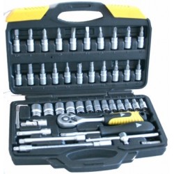 Juego llaves vaso hexagonal 1/4' 72 dientes 46 pieza