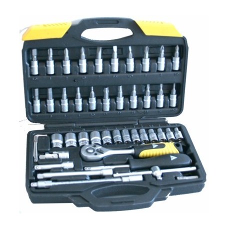 Juego llaves vaso hexagonal 1/4' 72 dientes 46 pieza